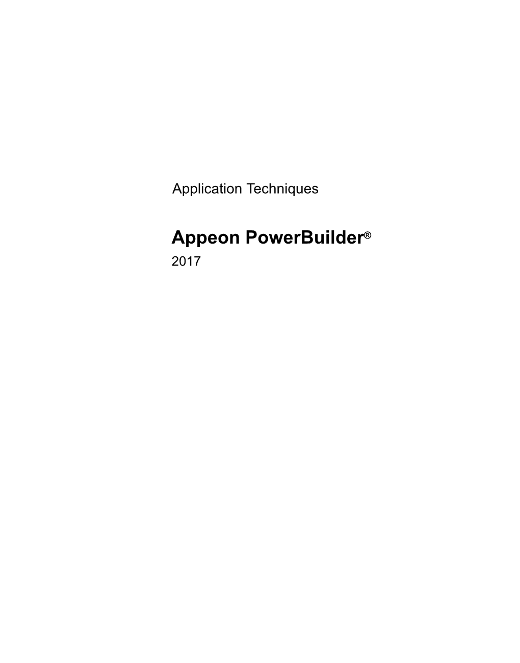 Appeon Powerbuilder® 2017 DOCUMENT ID: DC37774-01-1700-01