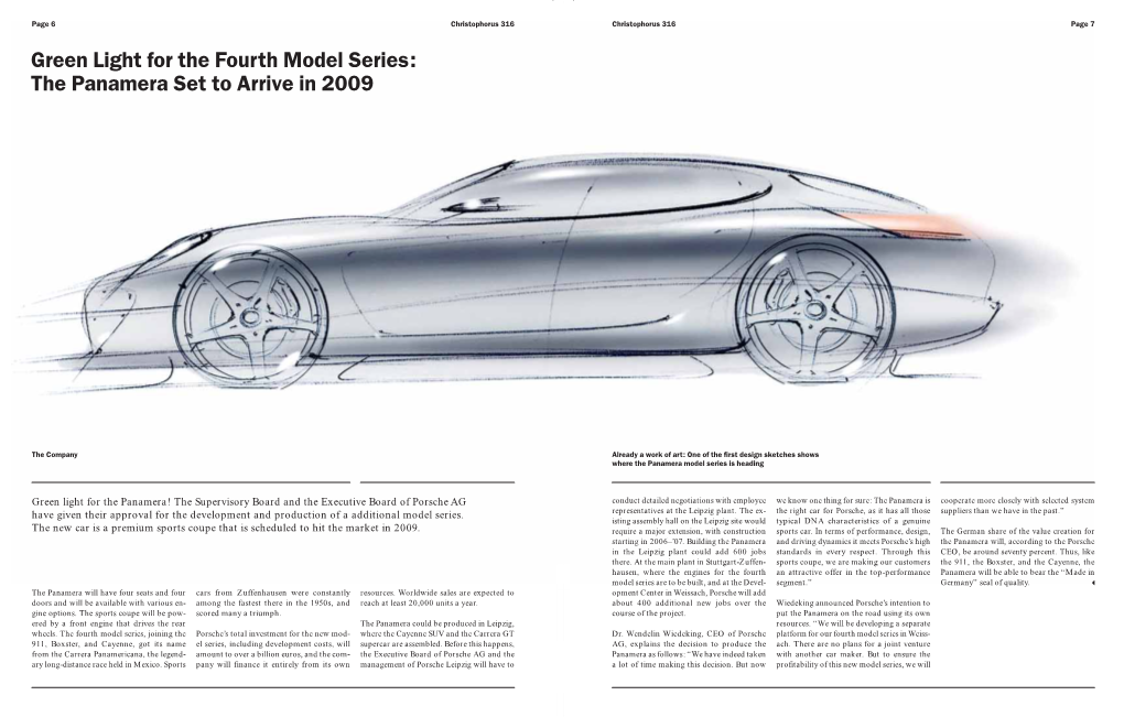 Green Light for the Fourth Model Series: the Panamera Set to Arrive in 2009