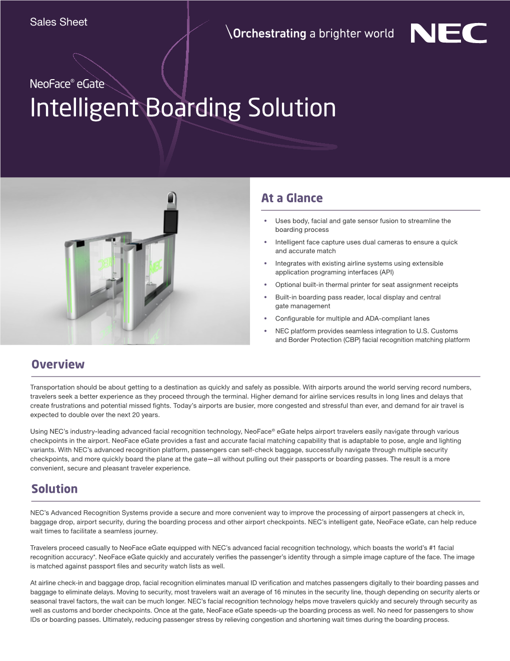 Neoface® Egate Intelligentsmart Communications Boarding Solution for Small and Medium Businesses