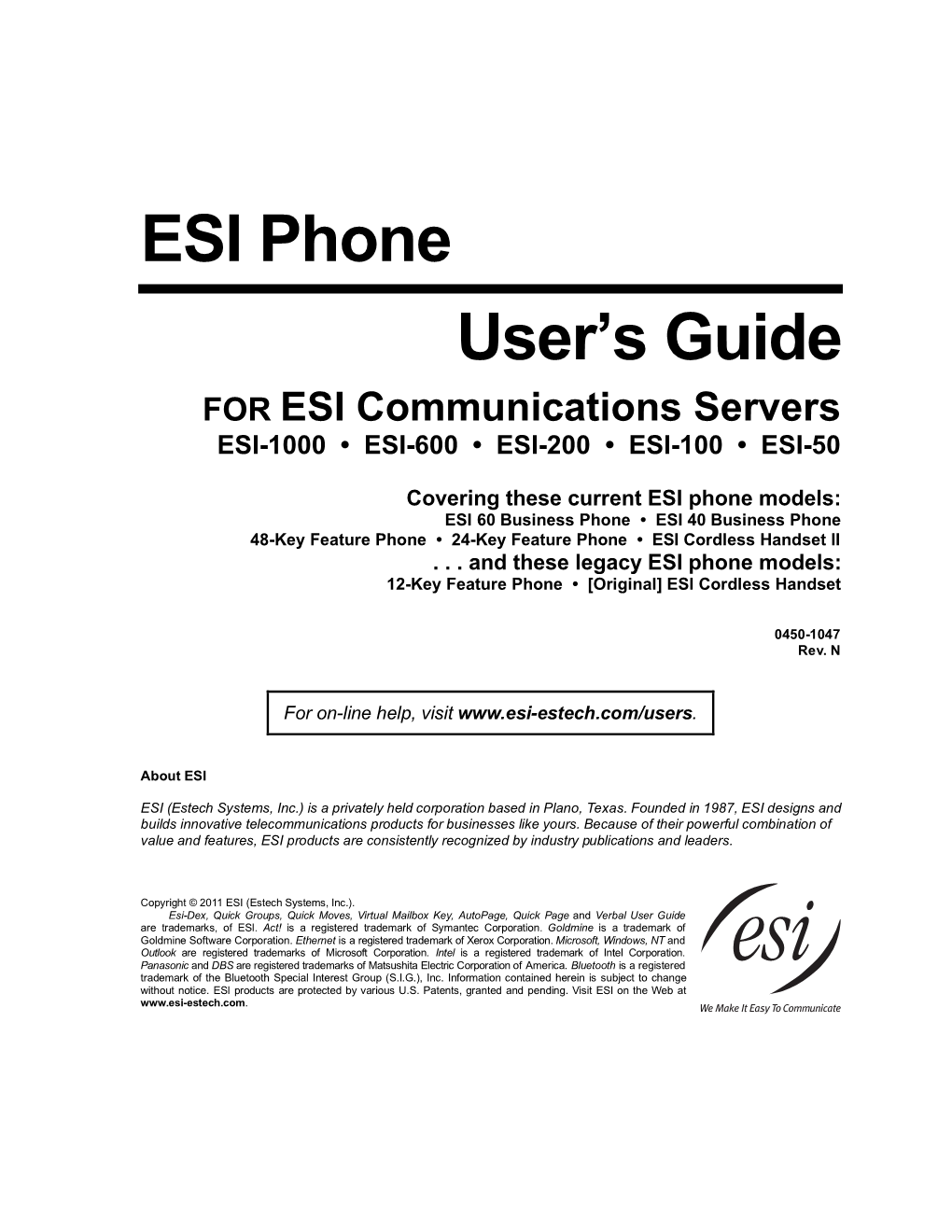 ESI Feature Phone User's Guide