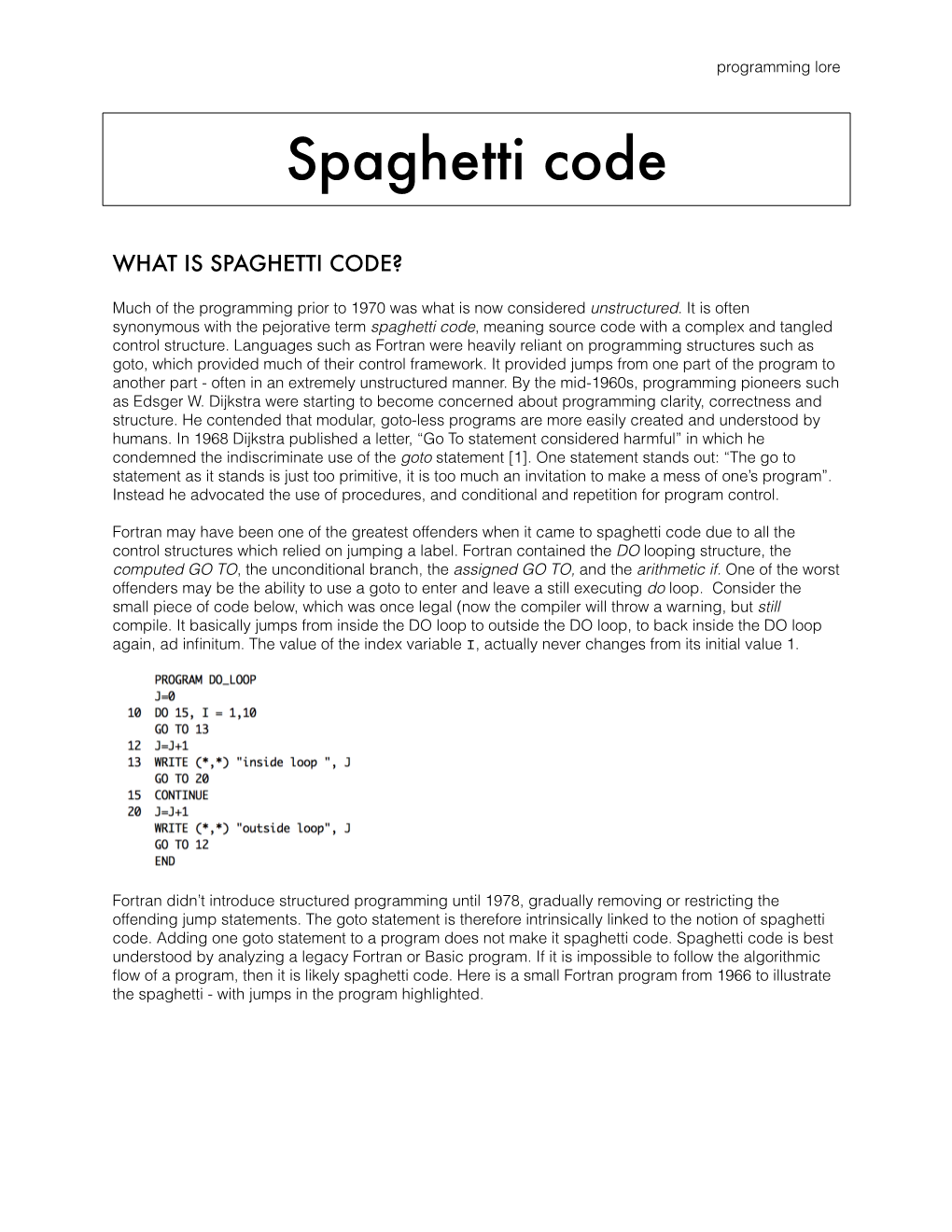 Spaghetti Code