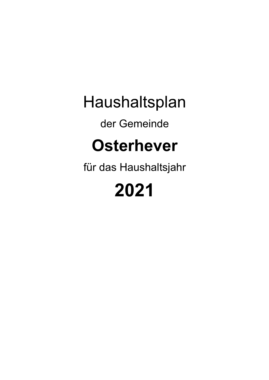 Haushaltsplan Osterhever