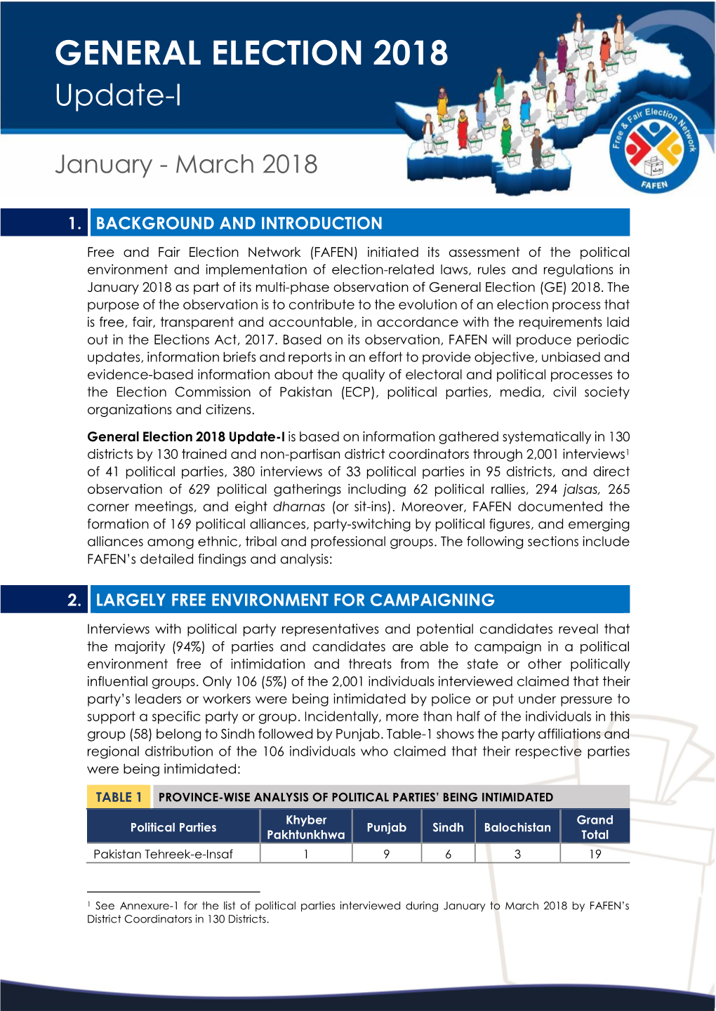 FAFEN General Election 2018 Update-1