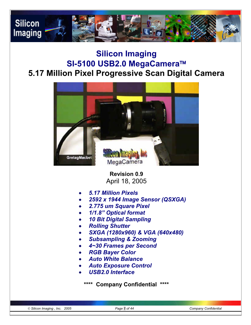 5.17 Million Pixel Progressive Scan Digital Camera