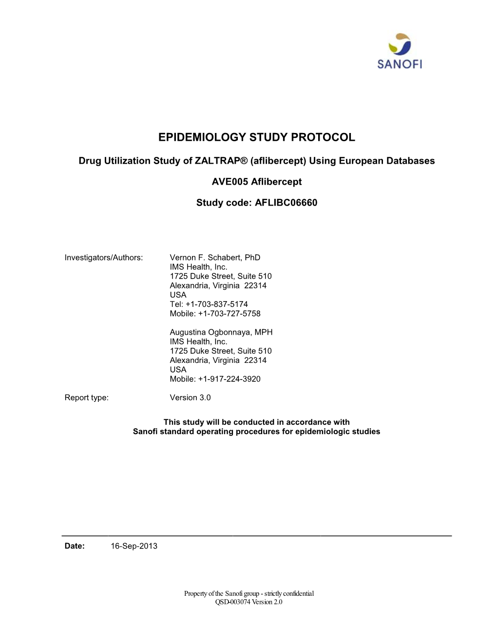 Epidemiology Protocol Body