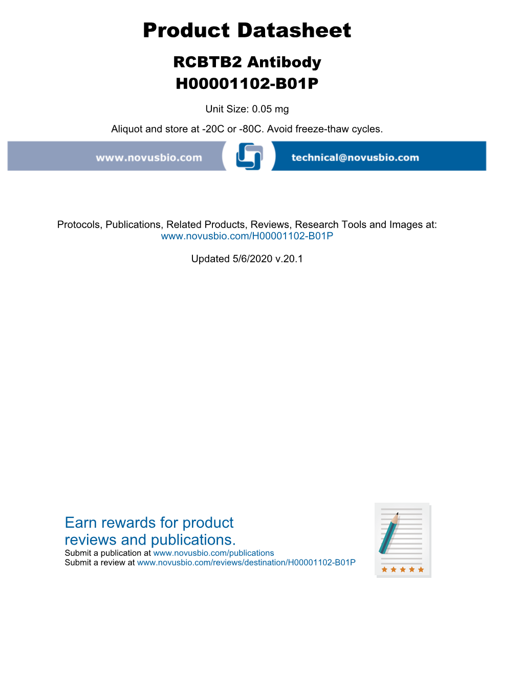 Product Datasheet RCBTB2 Antibody