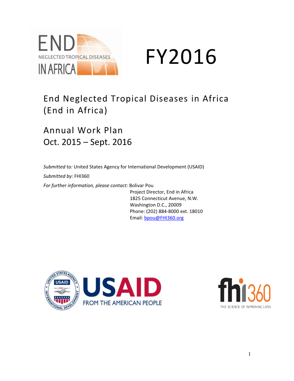 END in Africa Project Work Plan FY2016