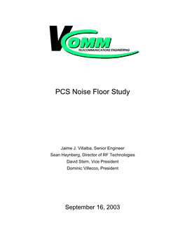 PCS Noise Floor Study