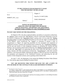 Case 21-10457-LSS Doc 171 Filed 04/09/21 Page 1 of 5