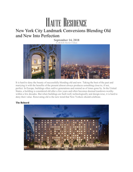 New York City Landmark Conversions Blending Old and New Into Perfection September 14, 2018 by Michelle Sinclair Colman