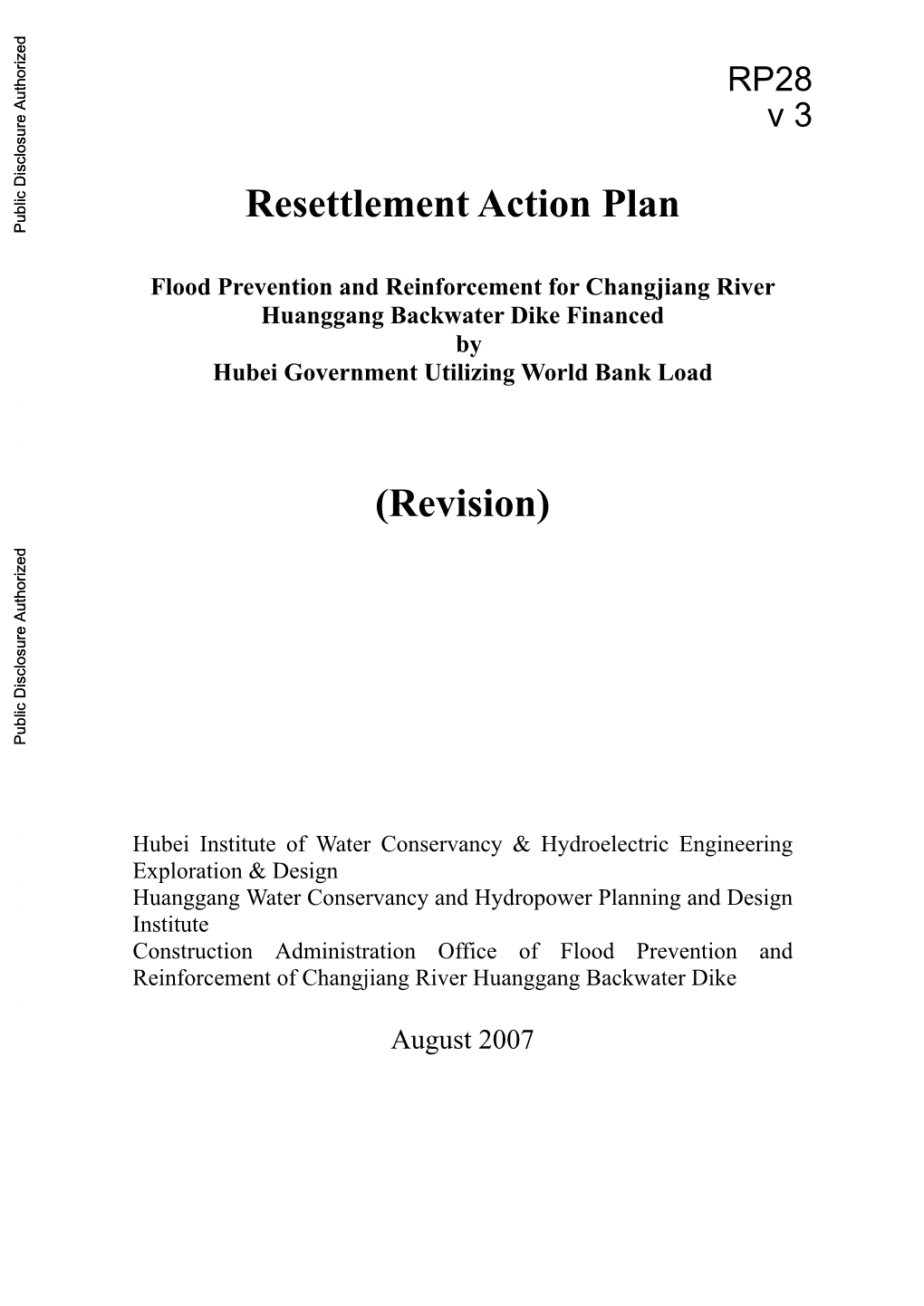 Resettlement Action Plan