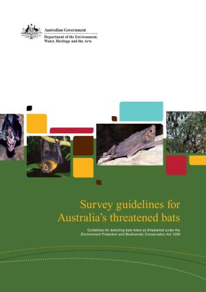 Survey Guidelines for Australia's Threatened Bats