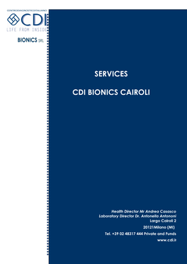 Carta Dei Servizi CDI Bionics Cairoli EN