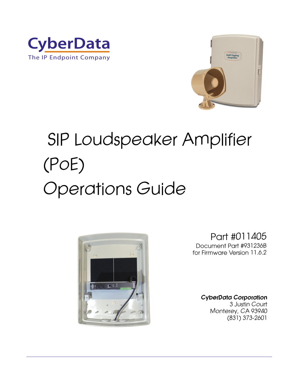 SIP Loudspeaker Amplifier (Poe) Operations Guide