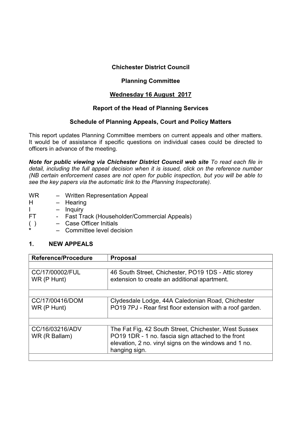 Chichester District Council Planning Committee Wednesday 16 August