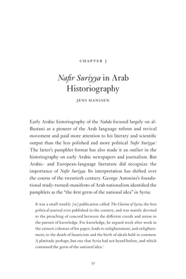 Nafir Suriyya in Arab Historiography Jens Hanssen