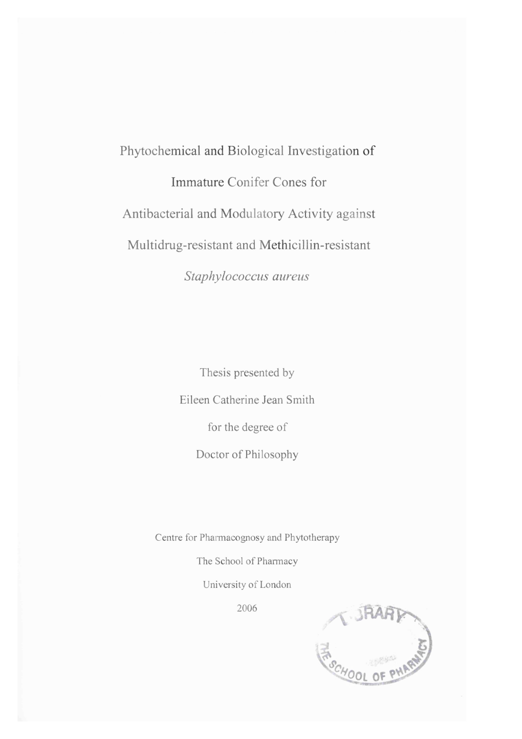 Phytochemical and Biological Investigation of Immature Conifer