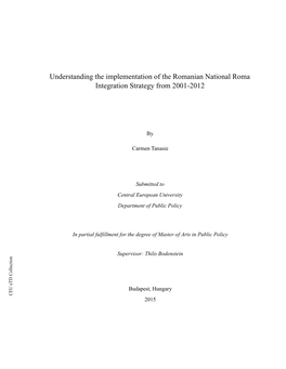 Understanding the Implementation of the Romanian National Roma Roma National Romanian the of Implementation the Understanding In