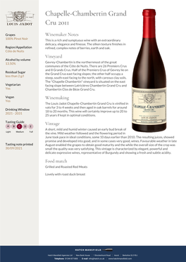 Chapelle-Chambertin Grand Cru 2011