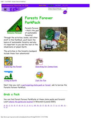 EEK! - Cool Stuff - Forests Forever Parkpack