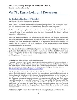 On the Kama-Loka and Devachan