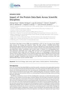 Impact of the Protein Data Bank Across Scientific Disciplines.Data Science Journal, 19: 25, Pp