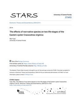 The Effects of Non-Native Species on Two Life-Stages of the Eastern Oyster Crassostrea Virginica