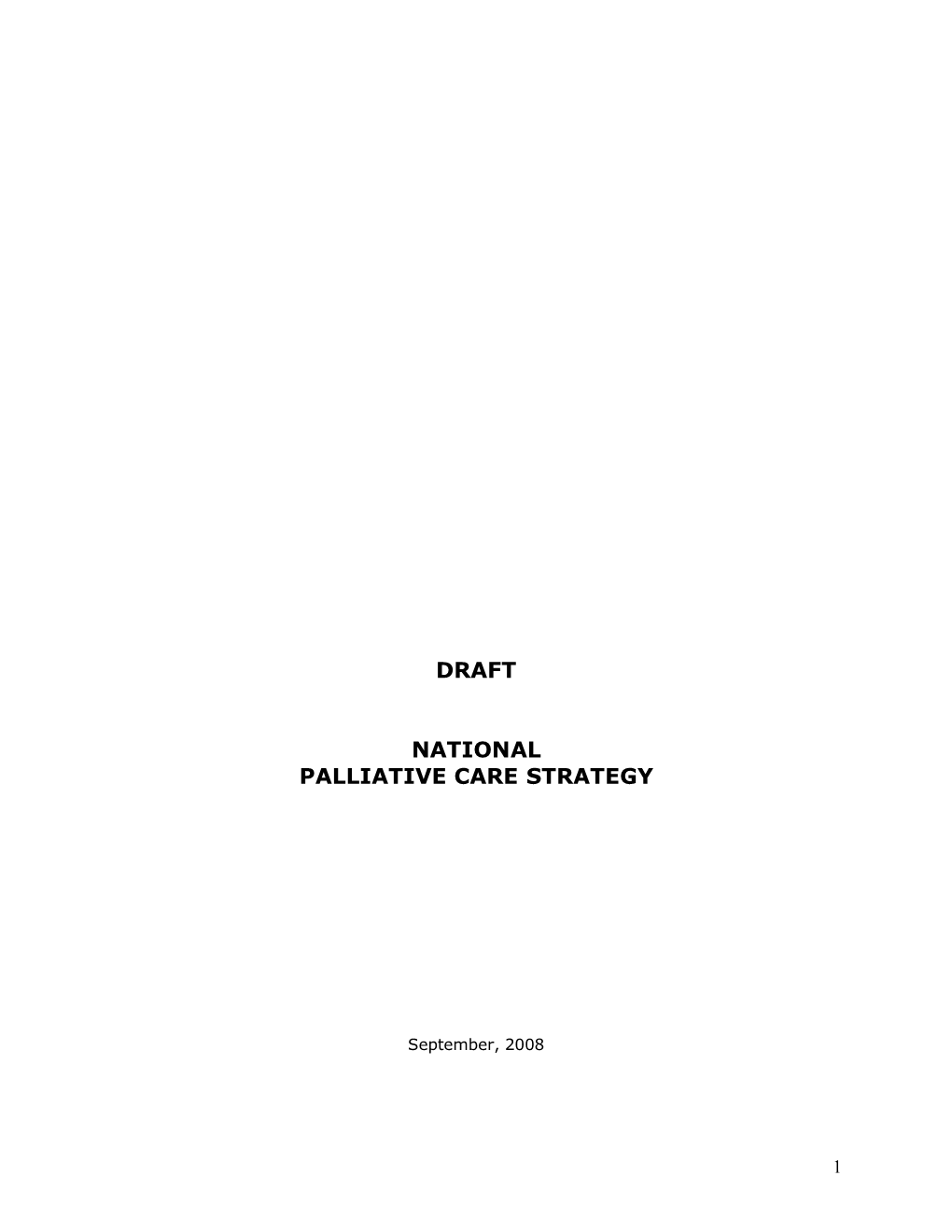 Draft National Palliative Care Strategy