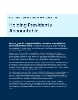 Holding Presidents Accountable