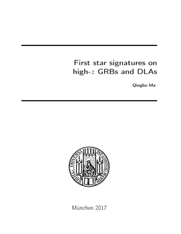 First Star Signatures on High-Z Grbs and Dlas