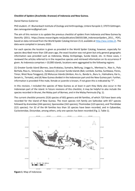 Checklist of Spiders (Arachnida: Araneae) of Indonesia and New Guinea