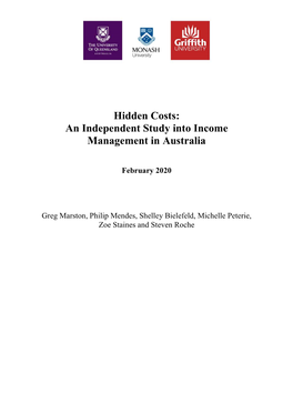 Hidden Costs: an Independent Study Into Income Management in Australia