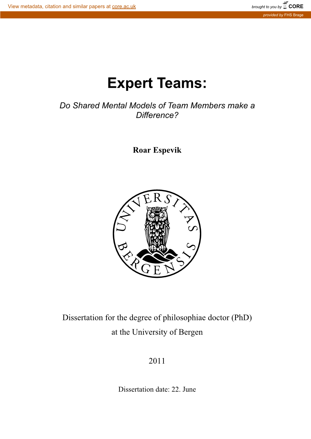 Expert Teams