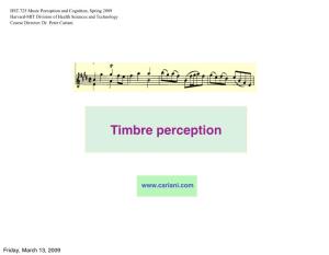 Timbre Perception