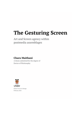 The Gesturing Screen : Art and Screen Agency Within