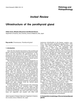 Ln Vited Revie W Ultrastructure of the Parathyroid Gland