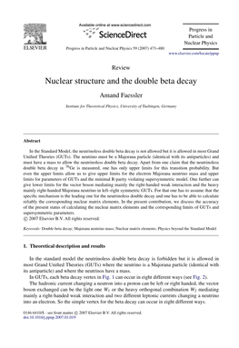 Nuclear Structure and the Double Beta Decay