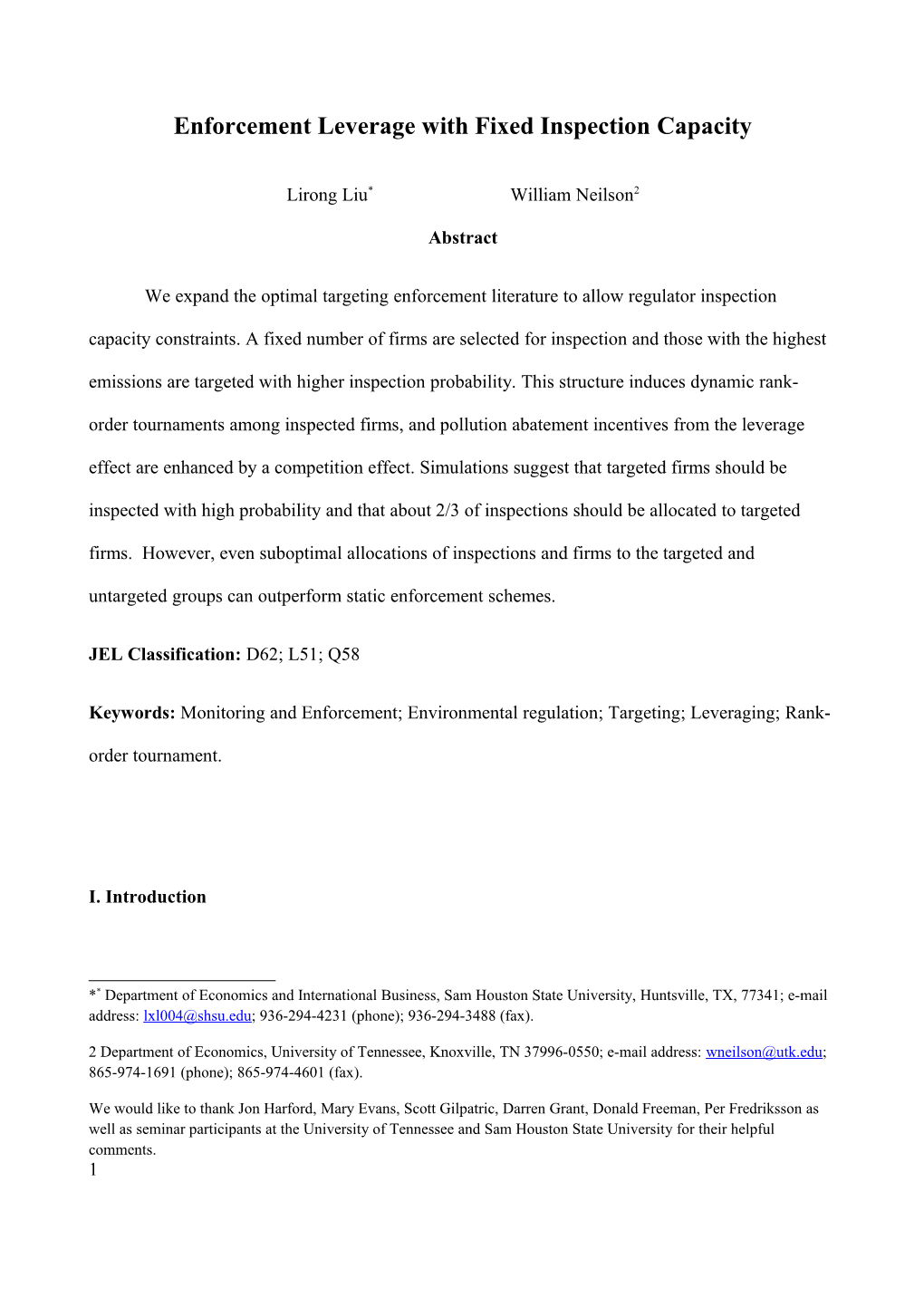 Enforcement Leverage with Fixed Inspection Capacity