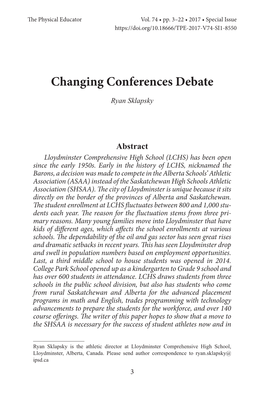 Changing Conferences Debate Ryan Sklapsky