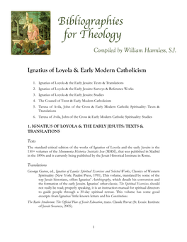 Ignatius of Loyola & Early Modern Catholicism