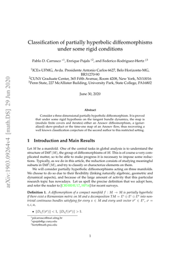 Classification of Partially Hyperbolic Diffeomorphisms Under Some Rigid