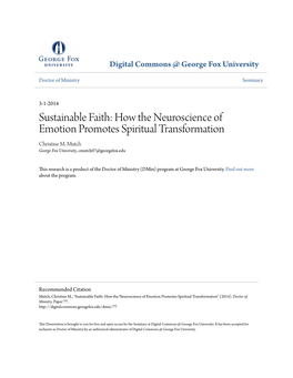 How the Neuroscience of Emotion Promotes Spiritual Transformation Christine M