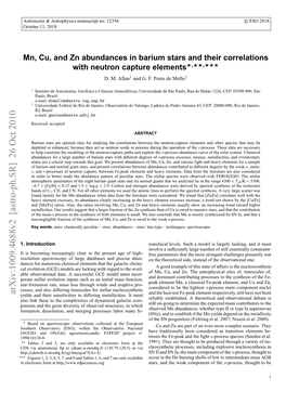 Mn, Cu and Zn Abundances in Barium Stars and Their Correlations With