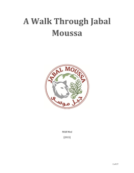 A Walk Through Jabal Moussa