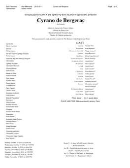 Cyrano De Bergerac Page 1 of 2 Opera Assn