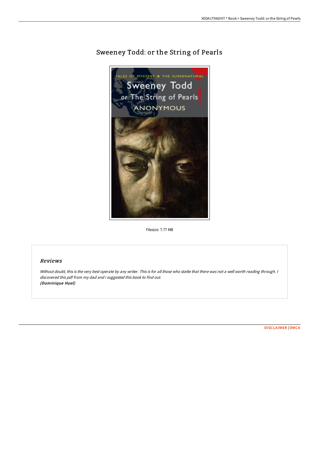 Download Book # Sweeney Todd: Or the String of Pearls