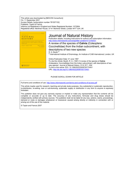Journal of Natural History