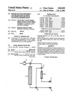 United States Patent (19) 11 Patent Number: 5,062,959 Ross Et Al