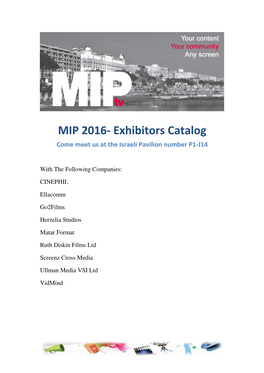 MIP 2016- Exhibitors Catalog