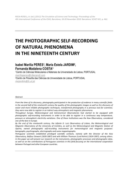 The Photographic Self-Recording...Pdf